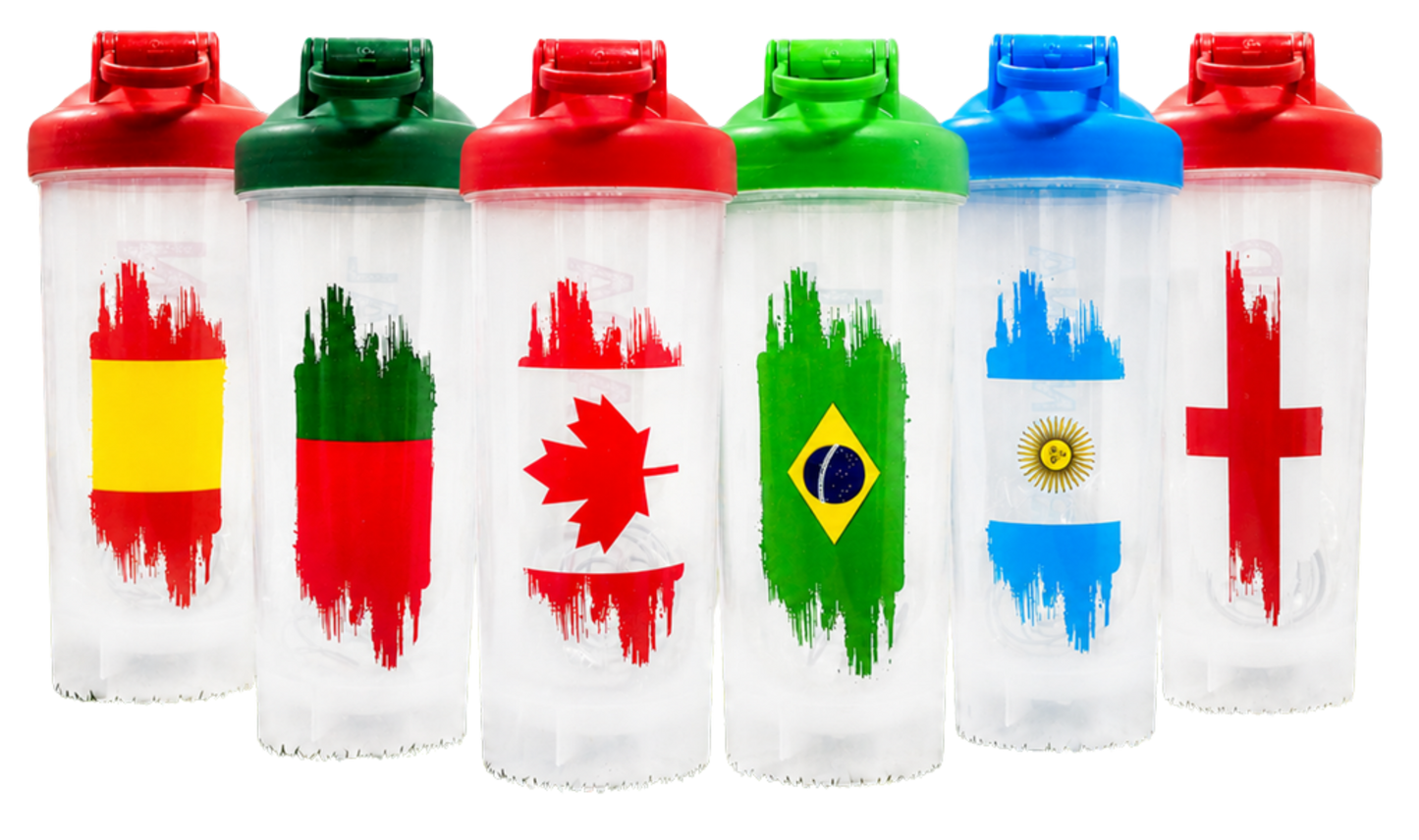 Pre-Order: World Cup Shaker Bottles (Pack of 36) • Précommande: Shaker Coupe du Monde (Paquet de 36)